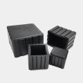Black Square PVC Rubber Chair Leg Cap Chair Table Leg Furniture Pipe End Cap Table Leg Cap Anti-slip Floor Protection Pipe Plug.