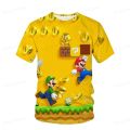 Mario Bros Tshrit for Boys Short Sleeve Children Girls T Shirts Kids Popular Super Mario Tops Tee Summer Tees.