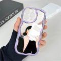 BILI for Vivo Y03 Y18 Y18e Back Cover Elegant Girl Pattern Cream Texture Wavy Soft Silicone Mobile Phone Covers. 