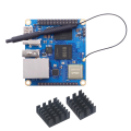 1 Set PCB Blue Development Board for Zero 3 Development Board +Heat Sink H618 WiFi5+BT 5.0 Gigabit LAN for Android 12 Debian12 Ubuntu22.04. 