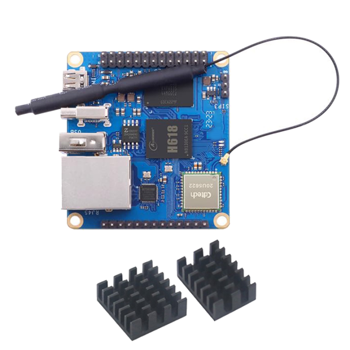 1 Set PCB Blue Development Board for Zero 3 Development Board +Heat Sink H618 WiFi5+BT 5.0 Gigabit LAN for Android 12 Debian12 Ubuntu22.04