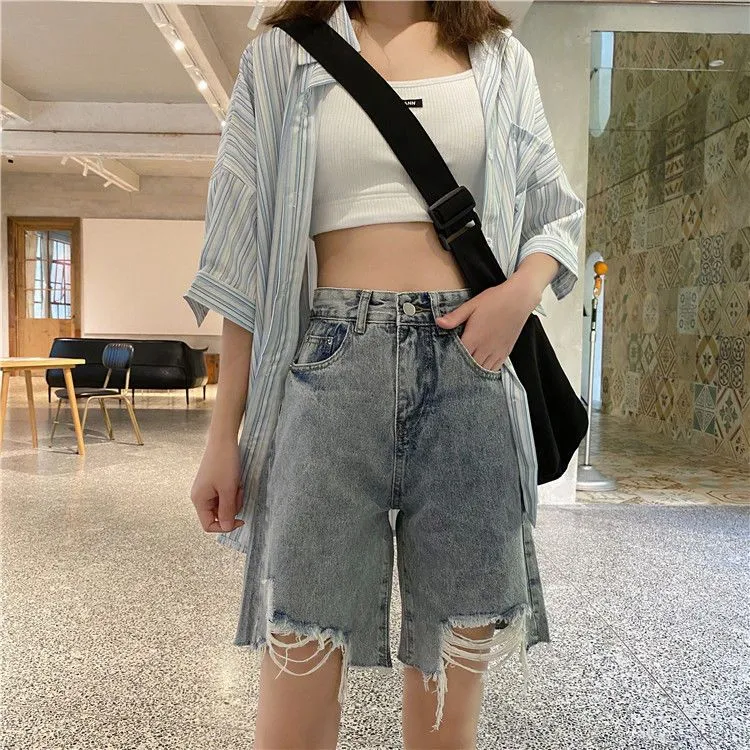Jeans High Waisted Shorts On Chubby Girl Chubby Girl Summer Styles - Main Image