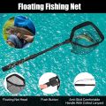 Folding Fishing Landing Net with Aluminum Telescoping Pole Handle Nylon Mesh Hoop 55cm 80cm 100cm Extend for Kids Adults.