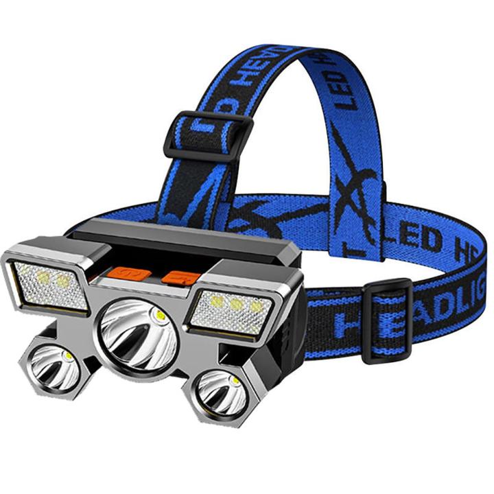 Headlight led five-head aircraft light usb rechargeable head-mounted small light outdoor miner's lamp headlight