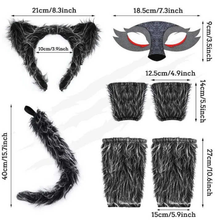 Wolf%20Ear%20Headband%20Tail%20Skirt%20Mask%20Suit%20Wolf%20Cosplay%20Costumes%20for%20Children%20Girls%20Ladies%20Birthday%20Gift%20Halloween%20Animal%20Dress%20Up%20-%20Image%202