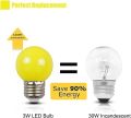 iPOWER Energy Saving LED Light Bulb, 3 Watt Ambient Led Yellow Color Light E27 Screw Base.