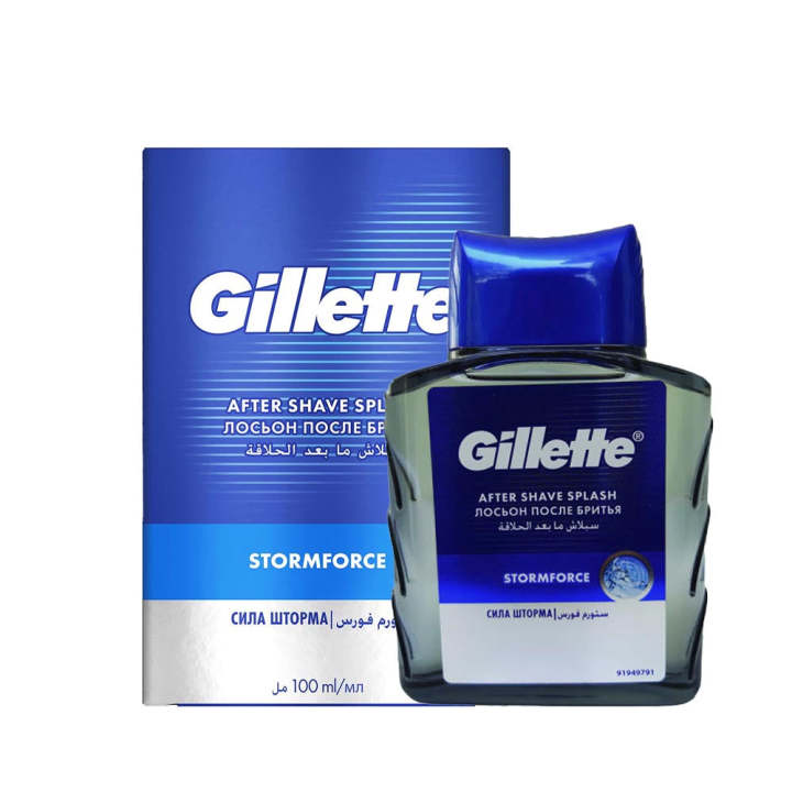 100 ml Gillette Stormforce After Shave Splash International European product used for male
