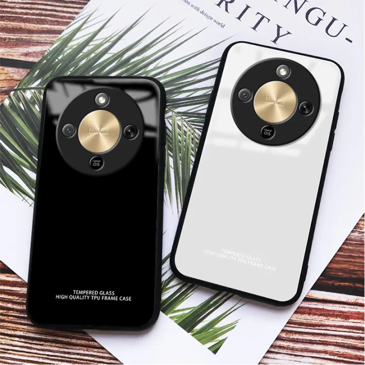 Biruiqu%20For%20Honor%20X9D%20Tempered%20Glass%20Back%20Soft%20Silicone%20Edge%20Black%20Case%20Cover%20Casing%20-%20Image%202