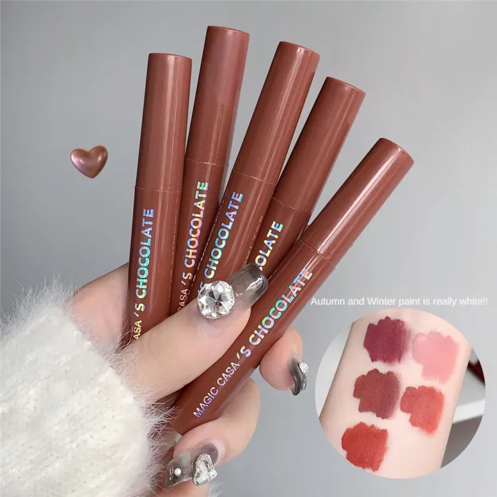 MAGIC%20CASA%20Chocolate%20Lip%20Glaze%20Set%20Of%20Five,%20Lasts%20for%20A%20Long%20Time%20Without%20Fading%20and%20Staining%20The%20Cup%20Lipstick%20-%20Image%205