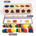 Montessori teaching aids, baby geometric shape cognition, color classification learning box, children's puzzle matching block toys. 