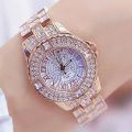 Luxury BS Brand Women Gold Stainless Steel Quartz Watch Military Crystal Casual Wrist Watches Rhinestone.