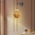 Rattan Wall Sconce Wall Lamp Wall Light for Reading Living Room Farmhouse.