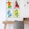 Watercolor football player, world-renowned idol wall art poster, home decoration, canvas painting, mural collection, pictures, p. 