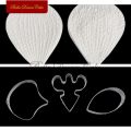 5pcs/set Orchid Petal Veiner Silicone Mold Stainless Steel Cutter Molds DIY Handmade Fondant Flower Mould Cake Decorating Tool. 