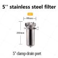 5inch Prefilter 304 Stainless steel hot water filter housing DN15 DN20 DN25 for high temperature high flow water filter housing. 