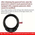 Heavy Duty Digital Number Lock - Universal Combination Cable Lock for Bike, Helmet, Luggage | Steel Wire, PVC, Plastic | 12x1200 mm, Anti-Theft Security. 