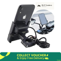 Motorcycle Phone Holder with USB Charger 360 Rotation Bike Mobile Charger Fast Charging.