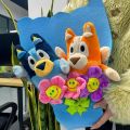 Moose Bluey Bingo Plush Doll Bouquet Fabric Animal Bouquet Children's Gift Valentine's Day Gift Holiday Surprise Eternal Flowers. 
