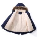 Boys Jacket 2-14 Years Old Resist The Severe Cold Heavy Thick Plus Velvet High Quality Long Hooded Coat For Kids Windbreaker.