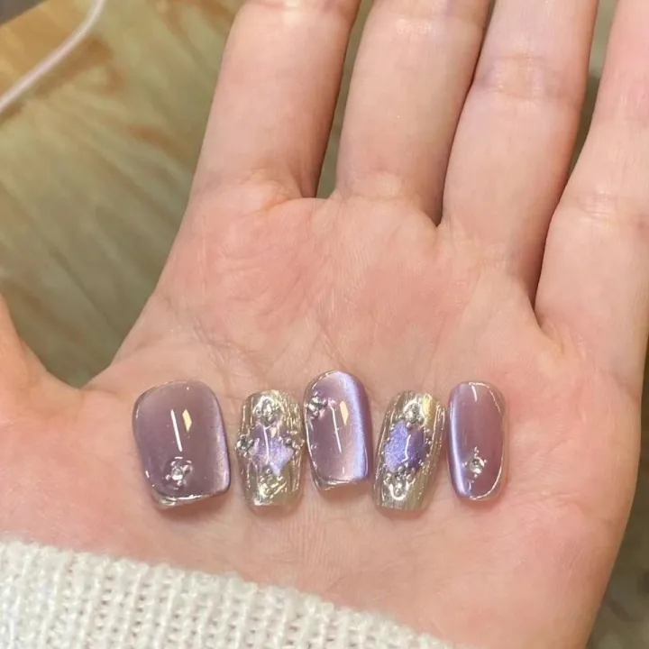 10PCS%20Pink%20Cat%20Eye%20Handmade%20Press%20On%20Nails%20Square%20Head%20Nails%20Diamond%20Designs%20Full%20Cover%20Nail%20Art%20Tips%20Wearable%20False%20Nails%20-%20Image%205
