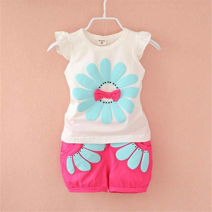 Summer%20Cute%20Cartoon%202PCS%20Kids%20Baby%20Girls%20Floral%20T-shirt%20Top%20Shorts%20Pants%20Set%20Clothes%20Girls%20Clothing%20Sets%20-%20Image%202
