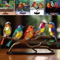 【No-Questions-Asked Refund】 New For Home Office Modern Style Birds Figurine Desktop Decor Colorful Birds Ornament Tabletop Bird Decoration. 