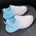 Daddy Shoes Women's Ins Tide 2022 Autumn New Double Net Lightweight Platform Sneakers Versatile White Shoes for School Girls. 