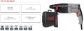 CROWN Rotary Hammer SDS-Plus 600W, Drilling output: 20 mm, impact power: 1.7J, Impact rate: 0-5800 per min, with 3 pcs drill bits, Model: CT18180. 