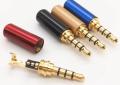 4 Pole Metal Body Headphone Jack Plug Male 3.5mm 4 Pin Stereo Audio Headphone Jack Connector Earphone Plug For Mobile Phone Computer Laptop Desktop PC MP3 Video. 