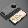 Quiberk for Honor X9c 5G Honeycomb Patterned Case Hard Clear Shockproof Rugged Back Cover.