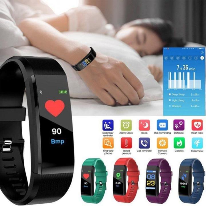 NYT 115 Plus Smart Watch Fashion Bluetooth Compatible Sport Watch 115 Smart Bracelet Sleep Monitor Touch Button Waterproof Smartwatch Daraz .bd