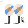Wooden Pickleball Paddles Set with Beginner Racket 40cm Long 19cm Wide 2 Paddles 2 Pickle Balls Portable. 