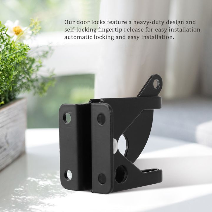Self%20Locking%20Gate%20Latch%20Automatic%20Gravity%20Lever%20Fence%20Gate%20Lock%20for%20Wood%20Fence%20Gate%20Door%20Latches%20Steel%20Black%20-%20Image%202