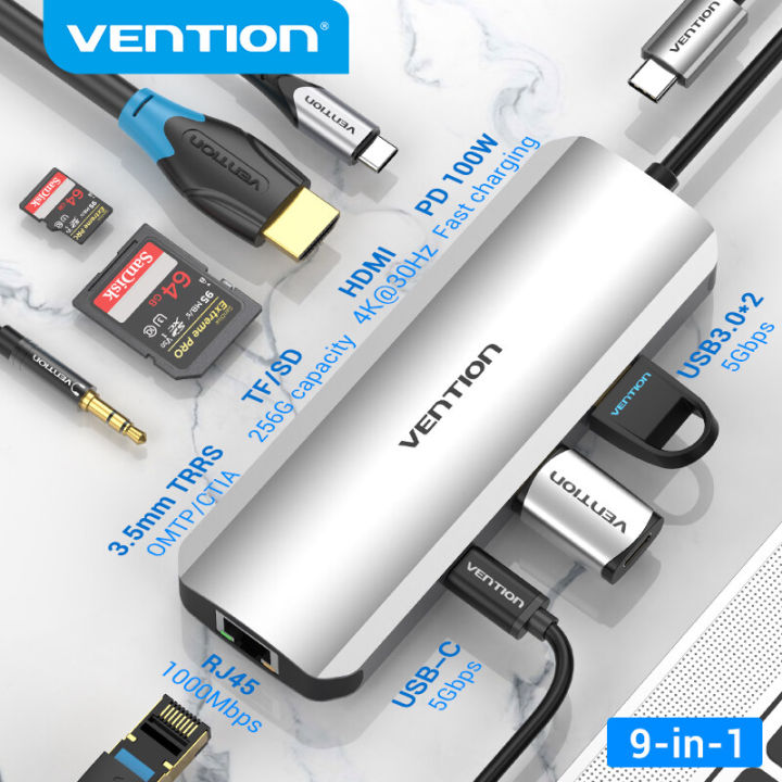 Vention%20USB%20Type%20C%20HUB%20Type%20C%20to%20USB%203.0%204K%2030Hz%20HDMI%20VGA%20SD%20TF%20PD%20RJ45%203.5mm%20Audio%20docking%20station%20multi%20usb%20port%20Thunderbolt%20dock%20Adapter%20for%20iPad%20Macbook%20laptop%20Samsung%20Type%20C%20HUB%20-%20Image%202
