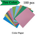 Multi Color A4 Size Craft Paper (10 Colors) -80 Gsm ,100 Pcs.