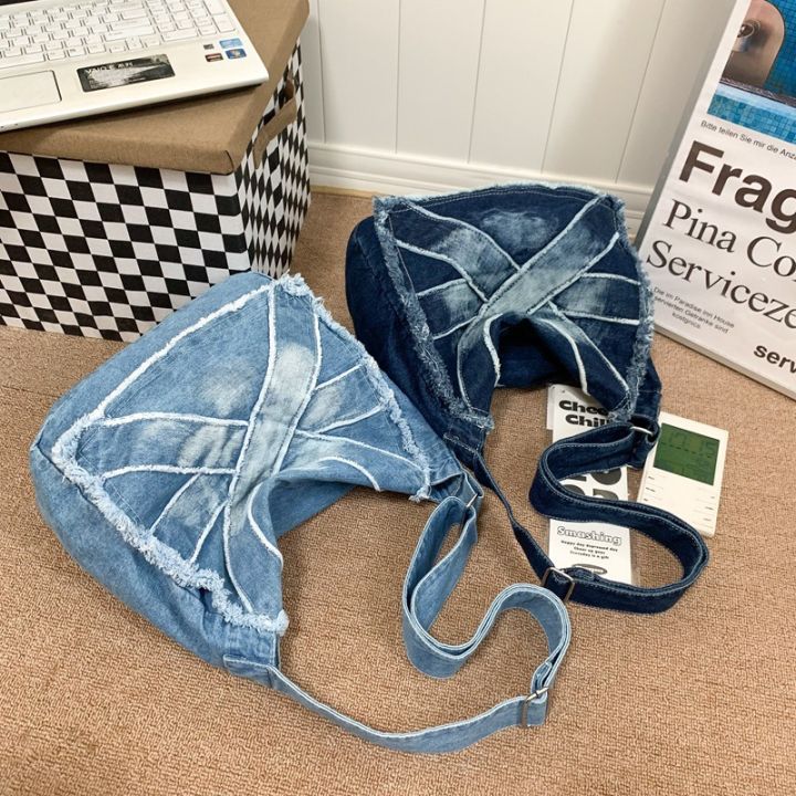 New%20Korean%20Casual%20Women's%20Cross-Body%20Bag%20Cross-Border%20Washed%20Denim%20Messenger%20Bag%20Holiday%20Shopping%20Trendy%20One-Shoulder%20Bag%20-%20Image%203