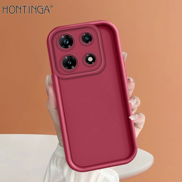Hontinga for Infinix Note 30 Pro Back Cover Luxury Ladder Soft Camera Protection Rubber Phone Case