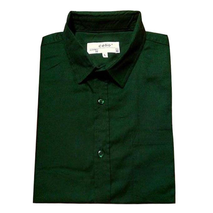 Deep Green Cotton Comfortable Long Sleeves Casual Shirt For Men (Export Quality) - Shirt