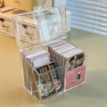 Acrylic Storage Box Card Organizer Kpop Photocard Box Flip Box Transparent Storage Box.