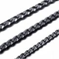USENSET Cuban Link Chain Black Color Stainless Steel Necklace Tone Punk Charm Jewelry 3MM 5MM 7MM. 