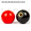 M4-M16 Black Red Round Ball Resin Ball Knobs Bakelite Lever Knob Grip Handles Of Furniture Or Machine Tool Replacement.