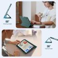 New Compatible with iPad Pro 11 Inch Case (M4, 5th Gen 2024) with Pencil Holder, Smart Cover with Protective Trifold Stand & Soft TPU Back, Auto Wake/Sleep, Support Pencil Pro, Black - Dark Blue - Green. 