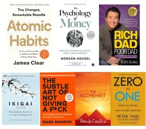 7 Book Combo ( Atomic Habits + Psychology of Money + Rich Dad Poor Dad ...