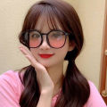 【DIV MALL】Gradient Glasses for Women Blush Sunglasses Anti Blue Sun Round Frame Flat Mirror Girl Decorative.