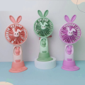 LED Cartoon Fan Kipas Angin Mini Kelinci Handheld Portable HQ-38A. 