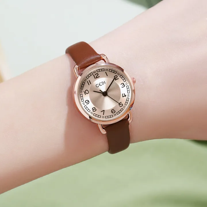Godigo fashion retro style design sense small dial literary ins temperament belt quartz ladies watch women