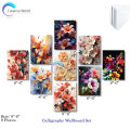 9 PCS Flower Design PVC Wall Art – Elegant Floral Canvas Posters for Home Décor | 6×8 Inch | Easy Setup with Double-Sided Tape. 