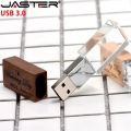 JASTER Wedding Photography Custom LOGO Wooden Crystal Wooden USB 3.0 Flash Drives 64GB 32GB 16GB 4GB Version Memory stick U disk.