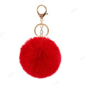 Cute Imitation Rex Rabbit Fur Plush Keychain 8cm Fluffy Pompom Ball Bag Backpack Decoration Car Key Chain Girl Gift Accessories. 