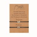 Wu's 2022 New Couple Card Bracelet European and American Alloy Moon Sun Star Wax Wire Braided Card Bracelet Anklet.